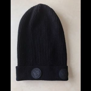 Versus Versace black beanie logo knit